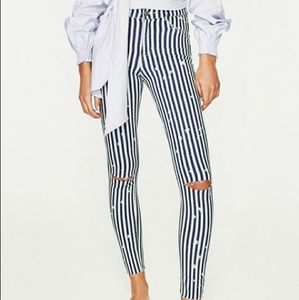 Zara striped jeans